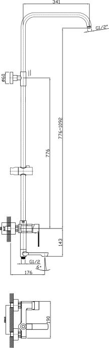 Душевая стойка Rush ST4235-30 - 1