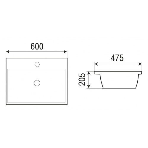 Раковина встраиваемая Weltwasser WW DEILBACH 7608-60 белый  10000004637 - 1
