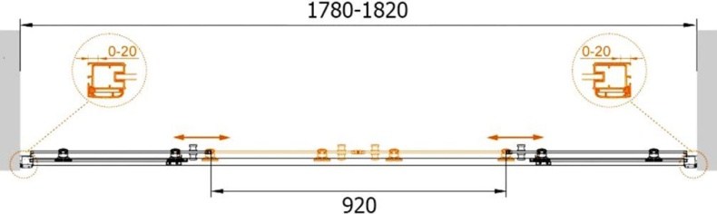 Душевая дверь Cezares Anima 180 хром стекло прозрачное ANIMA-W-BF-2-180-C-Cr - 3
