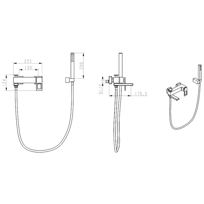 Смеситель для ванны Boheme Q хром - красный 143-CRR.2 - 1