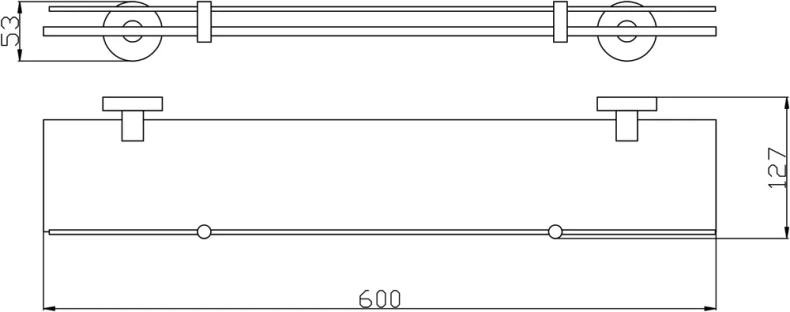 Полка стеклянная Rav Slezak Colorado 60 хром COA0900/60 - 1