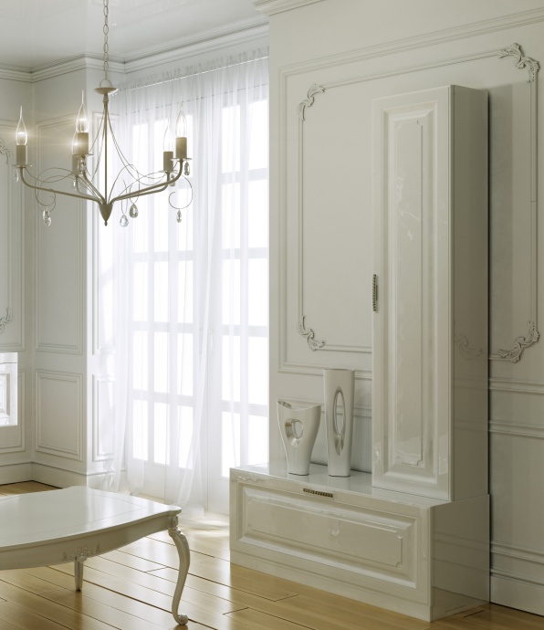 Шкаф-пенал Aqwella 5 stars Империя П35 подвесной белый глянец Emp.05.35/W - 2