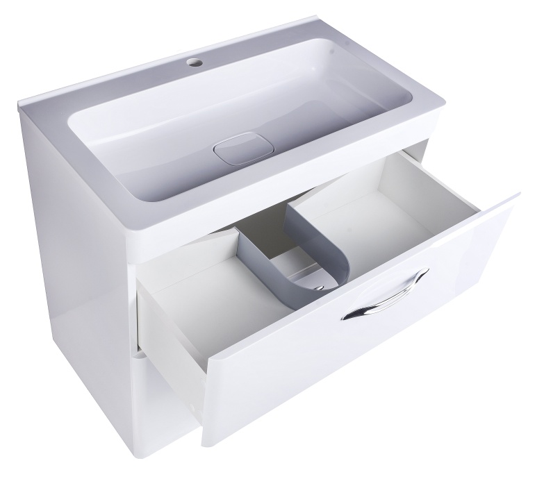 Тумба напольная Каре 80 (2 ящ.) Люкс белая, PLUS СС-00002267 - 4