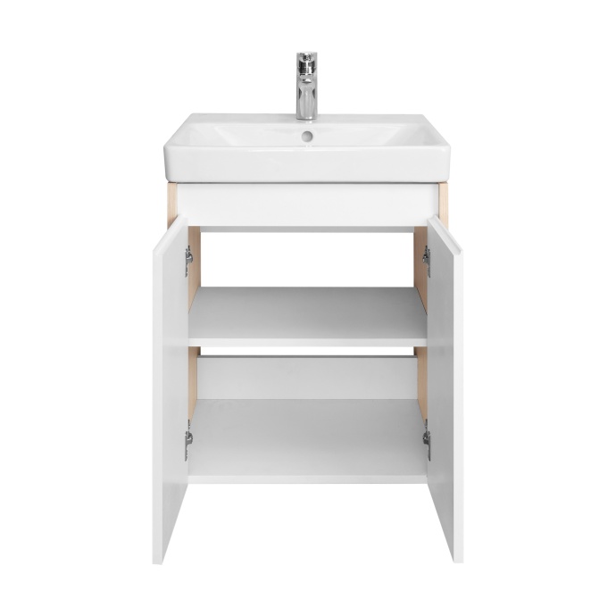 Тумба с раковиной Aquaton Сканди Doors 55 белый - светлое дерево 1A2788K0SDB20 - 4