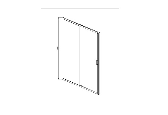 AQ ARI RA 12020BL Душевая дверь двухэлементная, раздвижная1200x2000 профиль черный, стекло прозрачное - 4