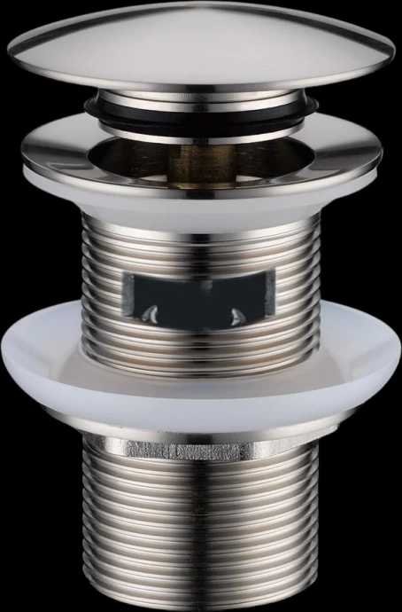 Донный клапан для раковины Boheme с переливом  сталь матовый 612/2-NB - 0