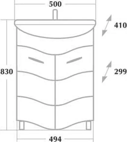 Тумба под раковину Onika Лайн 50 белый 105007 - 3