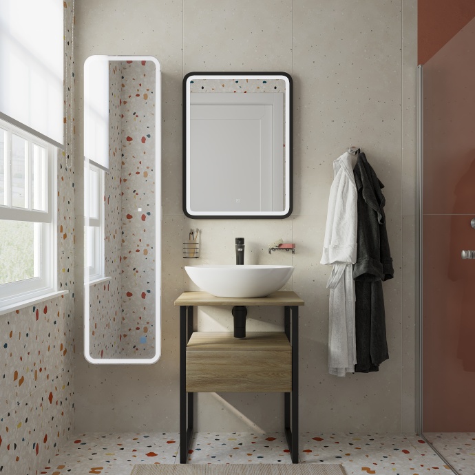 Мебель для ванной DIWO Элиста 60 светлое дерево, столешница светлое дерево с раковиной Moduo 55 Leaf 567961 - 0