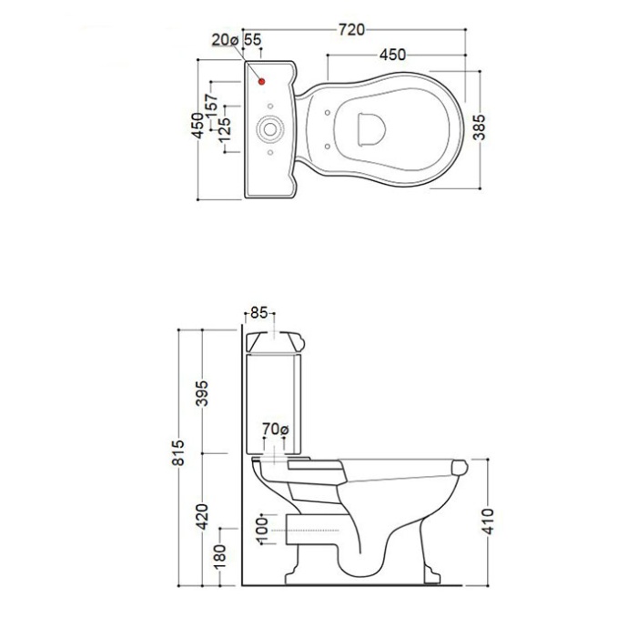 Бачок для унитаза Kerasan Retro черный  108104 - 2