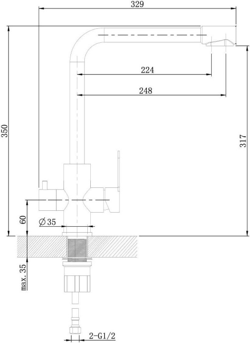 Смеситель Orange Steel для кухонной мойки, черный M99-008b - 1