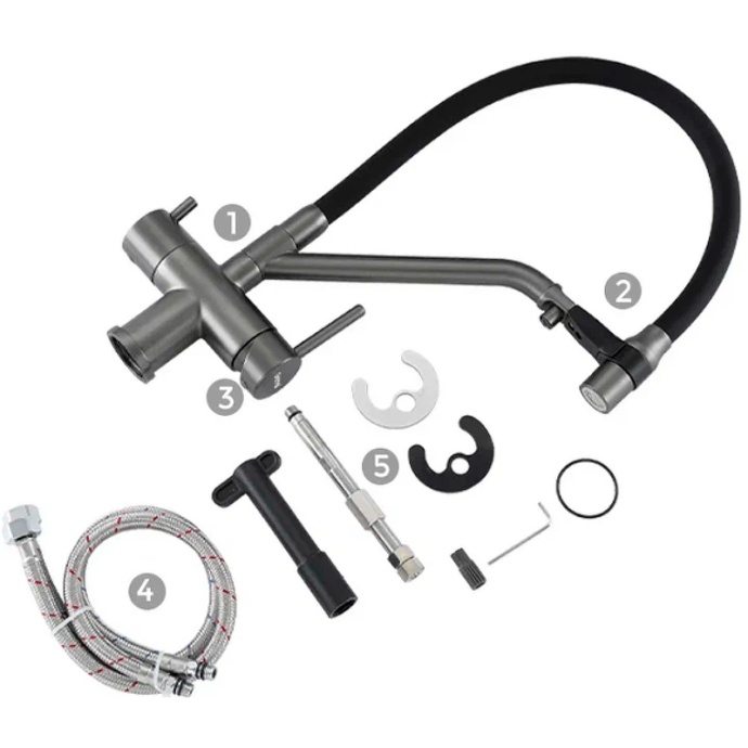 Смеситель для кухни Gappo с черный изливом G4398-89 - 1