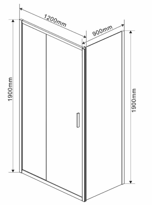 Душевой уголок Vincea Garda 120х90 черный стекло рифленое VSR-1G9012CHB - 1