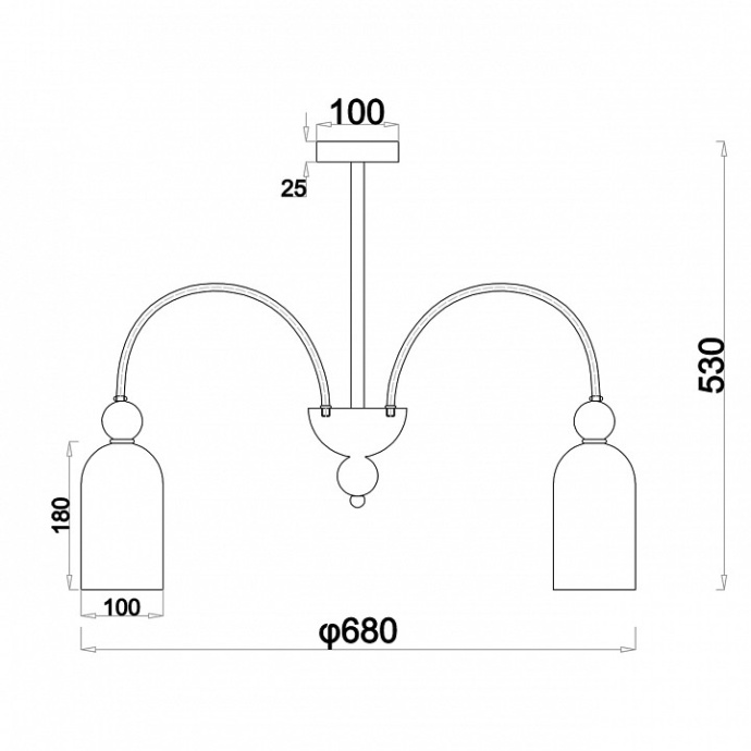 Люстра на штанге Escada Ode 686/5PL Chrome - 2