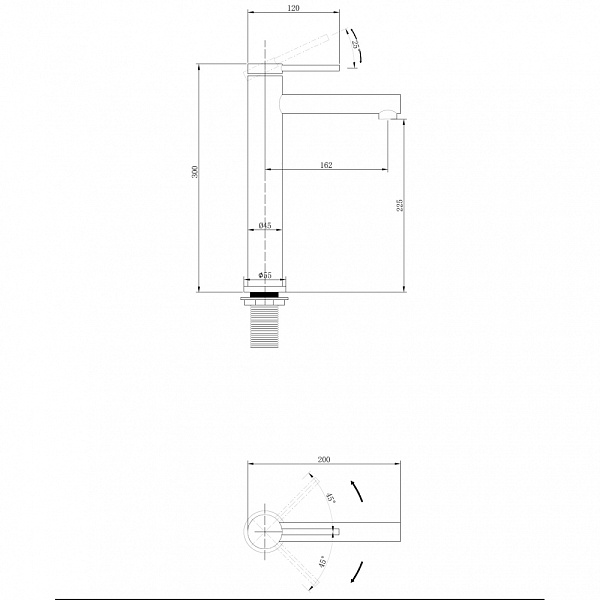 Смеситель для раковины ABBER Emotion золото матовое  AF8811G - 2