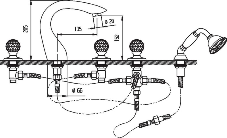 Смеситель Cezares Atlantis ATLANTIS-BVD-02-Sw на борт ванны - 2