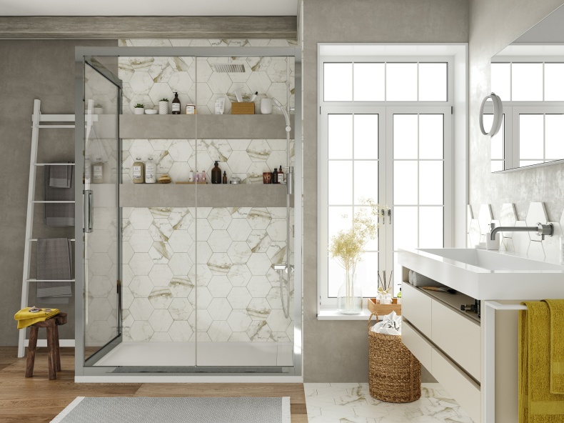 Душевой уголок STWORKI Эстерсунд DE019R80110200CH 110x80 см профиль хром глянец 3GW038TTKK000 - 1