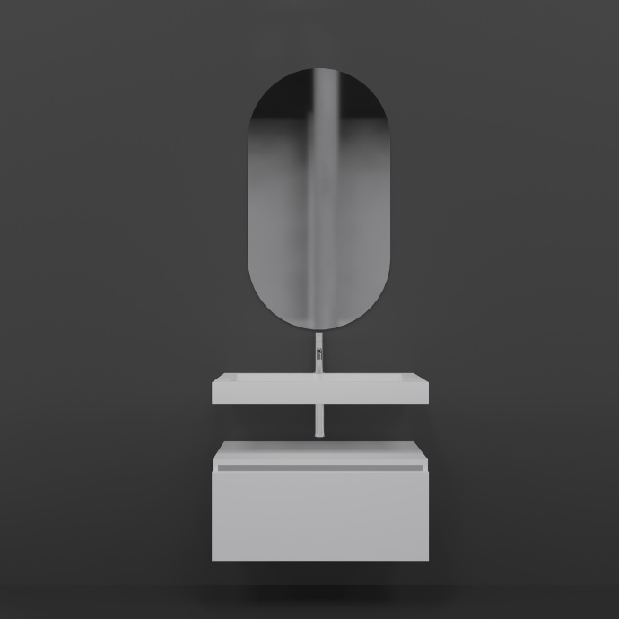 Мебель для ванной Armadi Art Flat 80 подвесная, белый глянец - 0