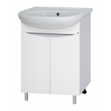 Тумба под раковину Misty Смайл 60 белая глянцевая Э-Сма01060-031Пр - 0