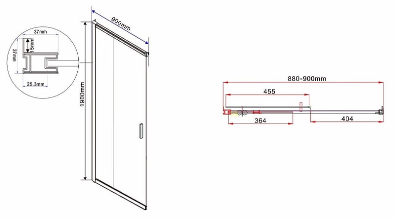 Душевой уголок Vincea Garda 120х90 хром стекло рифленое VSS-1G9012CH - 2