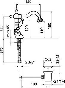 Смеситель для биде Webert Alexandra хром  AL710402017 - 1