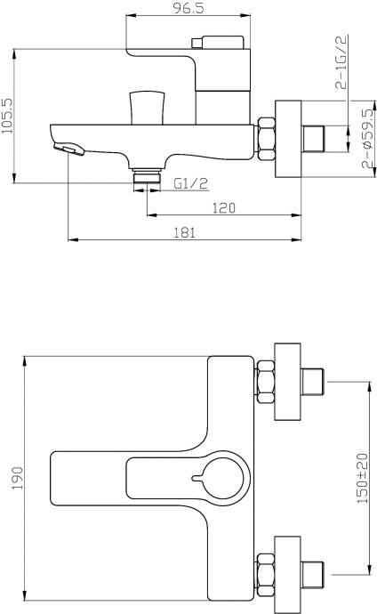 Термостат Orange Thermo T19-100cr для ванны с душем - 3
