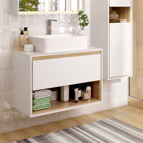 Тумба для комплекта Cersanit Louna 80 со столешницей SP-SZ-LOU80-BL/Wh - 0