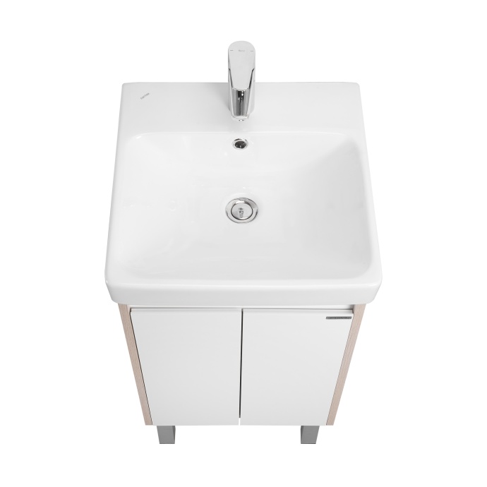 Тумба под раковину Aquaton Сканди Doors 45 белый - светлое дерево 1A278701SDB20 - 2