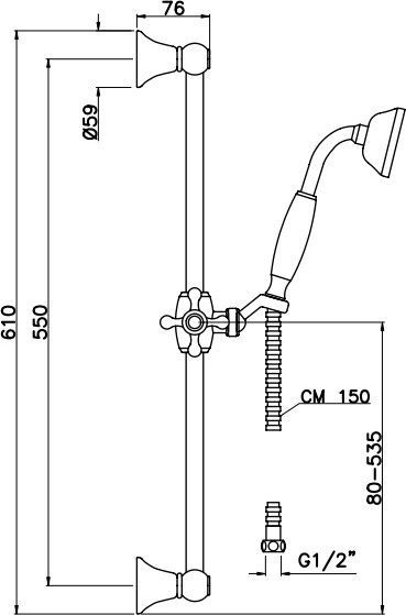 Душевой гарнитур Gattoni Pd  1039/PDV0br - 1