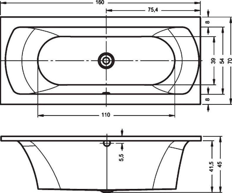 Акриловая ванна Riho Lima 160 R B050001005 - 1