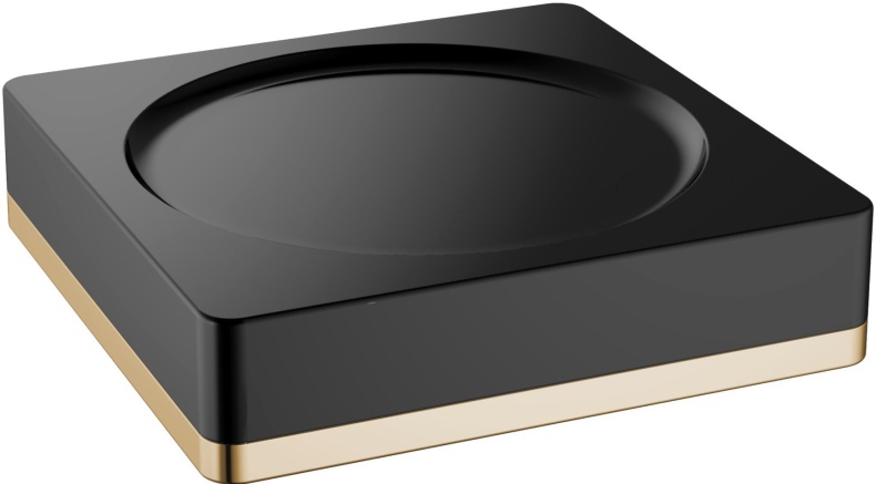 Мыльница настольная Boheme черная с золотом 10960-B-G - 0