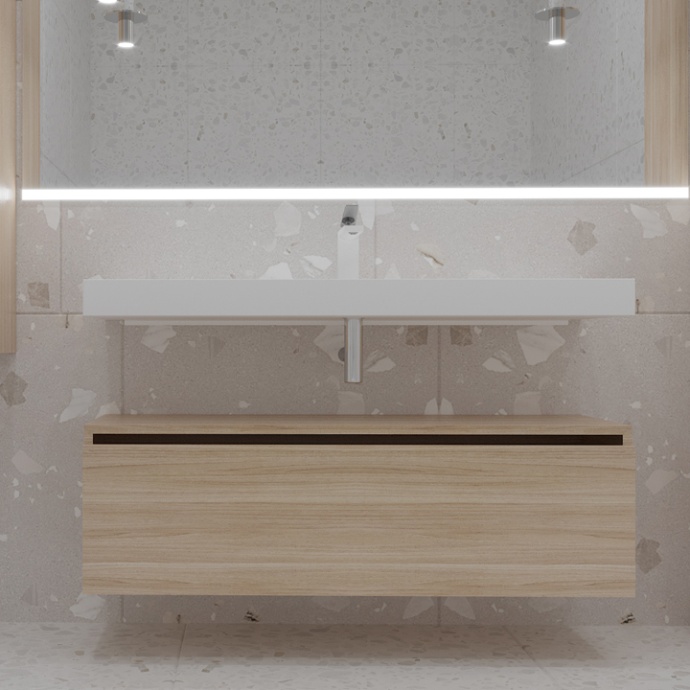 Тумба Armadi Art Flat Valessi Uno-S 120 подвесная светлое дерево 897-120-L - 0