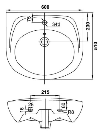 Мебельная раковина Misty Женева 60 белая CDB00006777 - 1