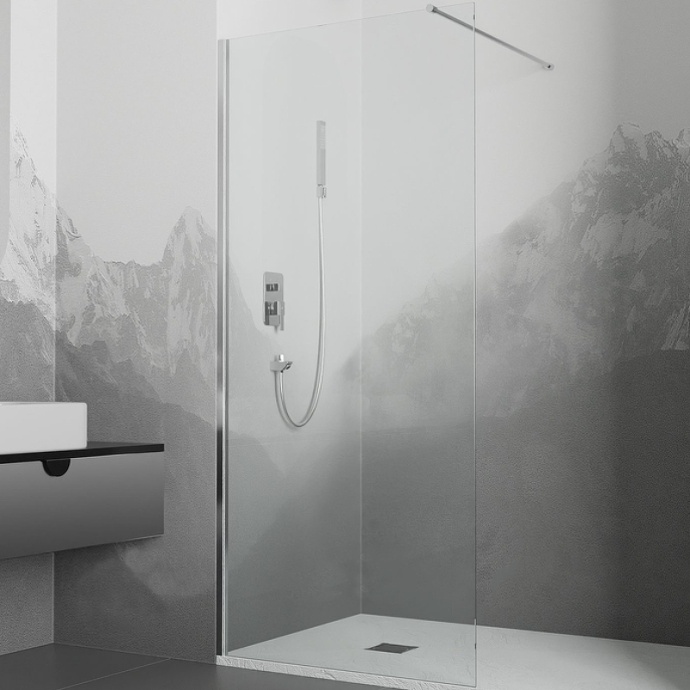 Душевая перегородка RGW Walk In WA-010 130х195 профиль хром стекло прозрачное 351001013-11 - 0