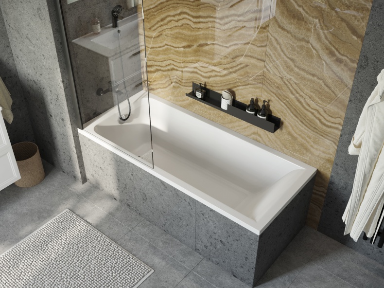 Акриловая ванна STWORKI Стокгольм 170x75 с каркасом, прямоугольная, российская, пристенная, встраиваемая 270043 - 2