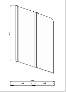 Шторка на ванну Акватек AQ DEL SBA 10015CH 100х150 см - 2