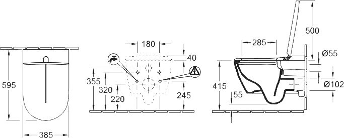 Унитаз подвесной Villeroy & Boch Viclean V0E100R1 альпийский белый, с функцией биде - 17