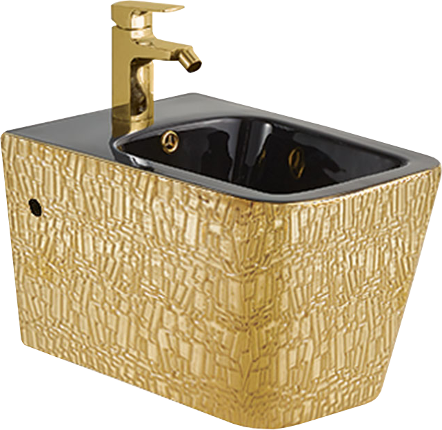 Биде подвесное Vincea Q-Line VB1-12G1B золотое, черное - 1