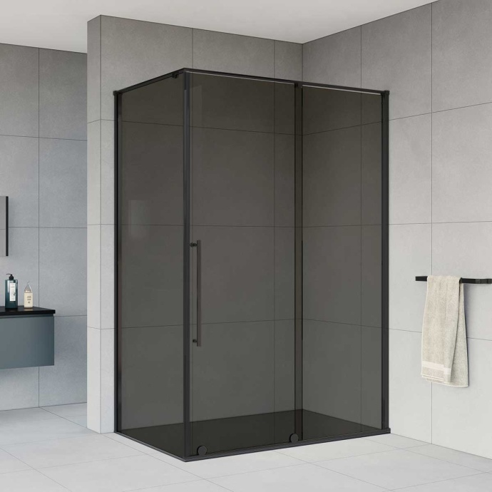 Душевой уголок Vincea Arno 120х90 профиль черный стекло тонированное VSR-1A9012CGB - 0