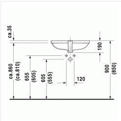 Раковина Duravit D-Code 0338560000 встраиваемая - 2