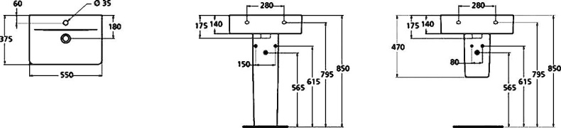 Раковина Ideal Standard Connect Cube 55 белый E788601 - 3