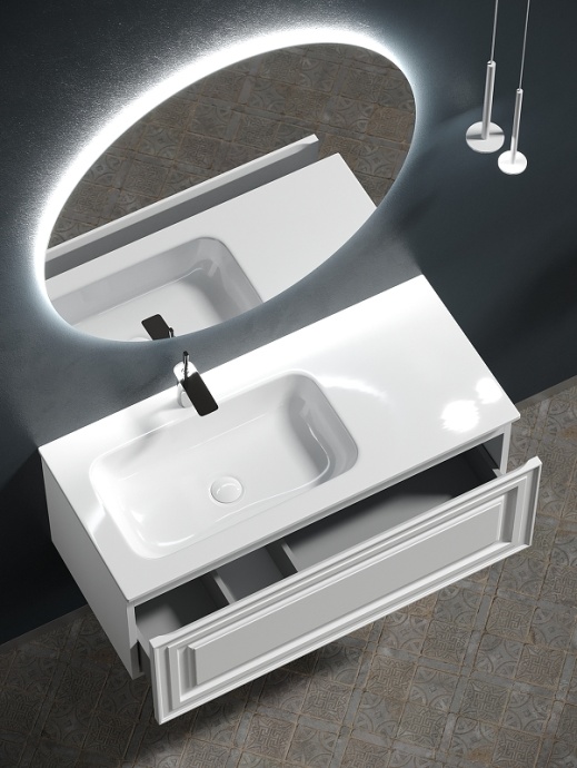 Тумба под раковину Sancos Very 99х40 левая белая VR100LW - 2