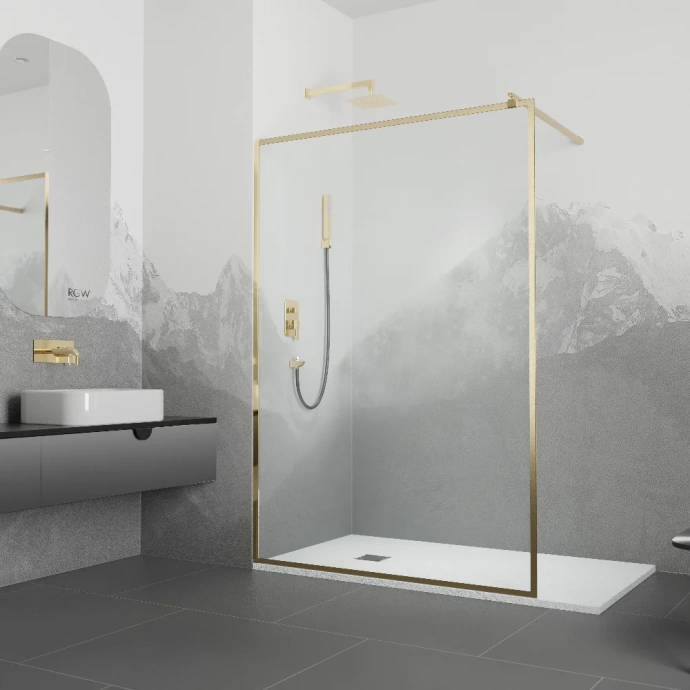 Душевая перегородка  RGW Walk In WA-12G 90x195 профиль золото стекло прозрачное 32101290-16 - 1