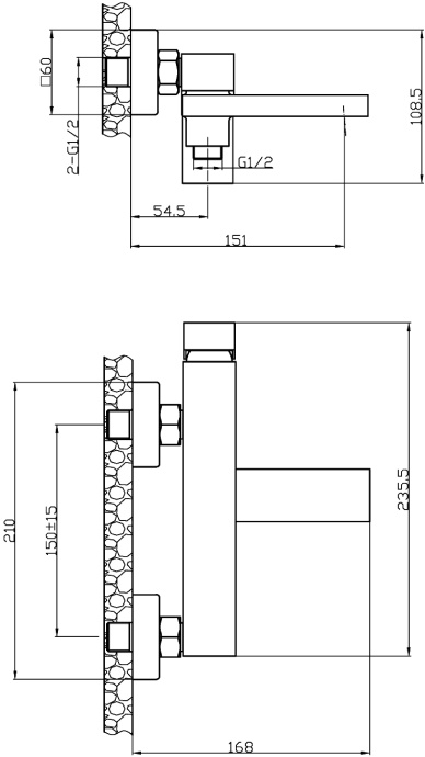Смеситель для ванны с душем STWORKI Нюборг NU-03b - 6