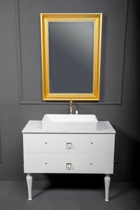 Тумба под раковину Armadi Art Vallessi Avangarde Piazza 80 белый - золото 841-080-WG - 3