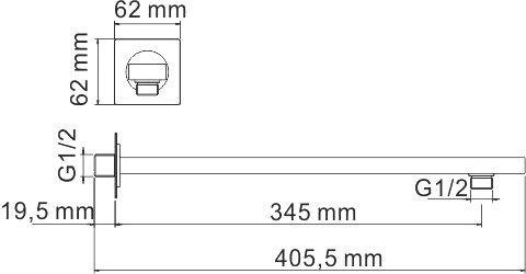 Кронштейн для верхнего душа Wasserkraft Aisch A180 - 1
