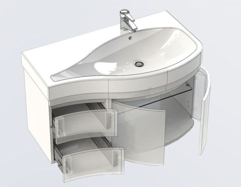 Тумба для комплекта Aquanet Сопрано 2-95 белая R 169633 - 8