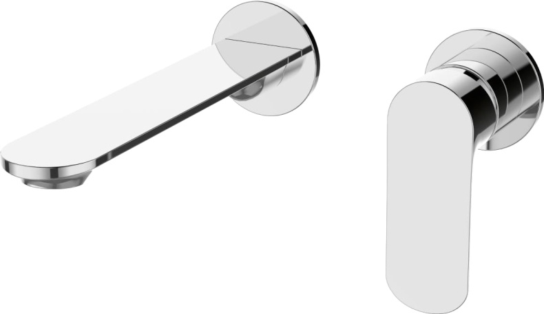 Смеситель для раковины STWORKI Ноттвиль NO-03cr С ВНУТРЕННЕЙ ЧАСТЬЮ, хром, скрытого монтажа, настенный, латунь - 0