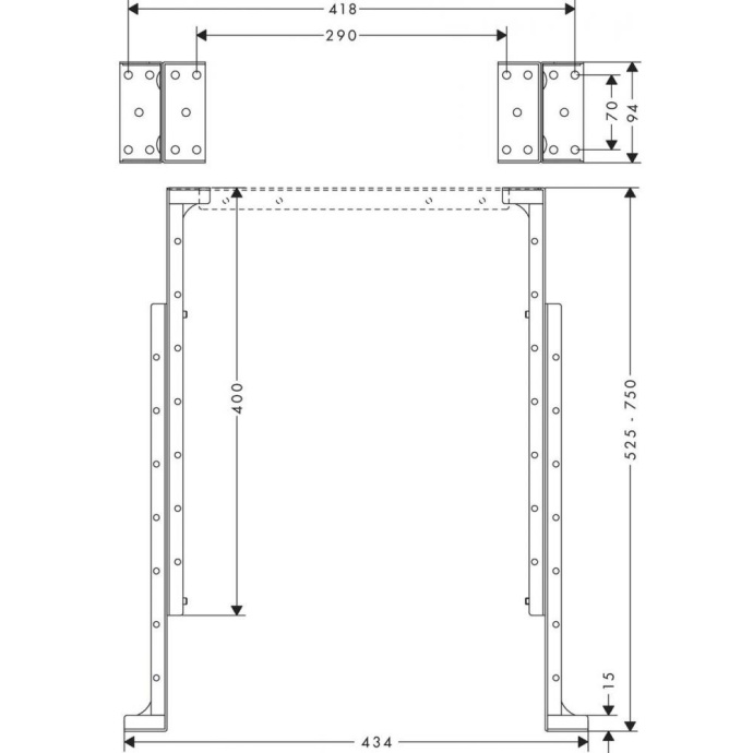 Монтажные скобы для монтажа на плитку Hansgrohe sBox 28021000 - 1