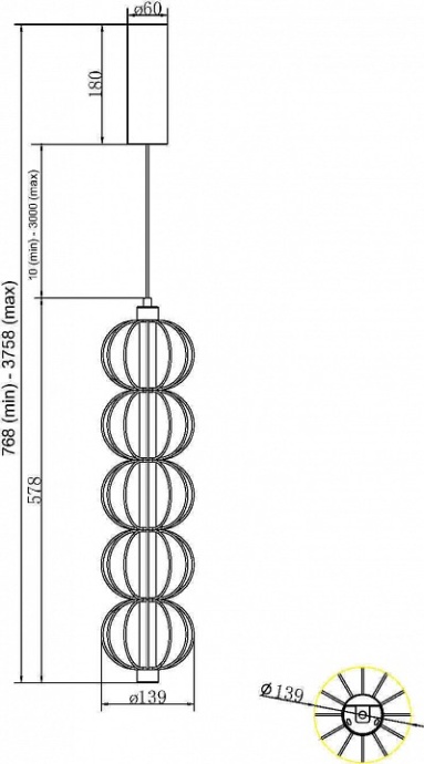 Подвесной светильник Maytoni Golden Cage MOD216PL-L10G3K - 2