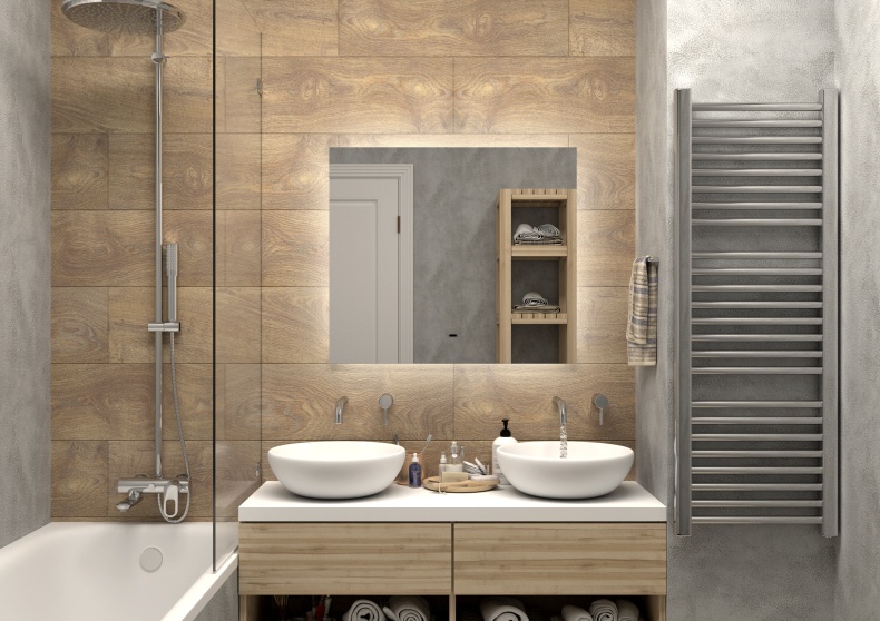 Зеркало DIWO Элиста 80 с подсветкой светодиодной, инфракрасный выключатель, прямоугольное ЗЛП1742 - 5